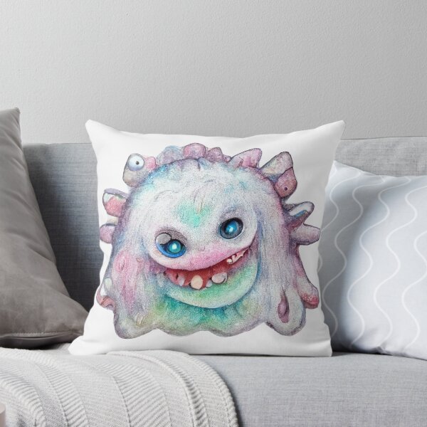 Item preview, Cute Fluffy Watercolor Happy Monster by Pixelista designed and sold by pixelista.