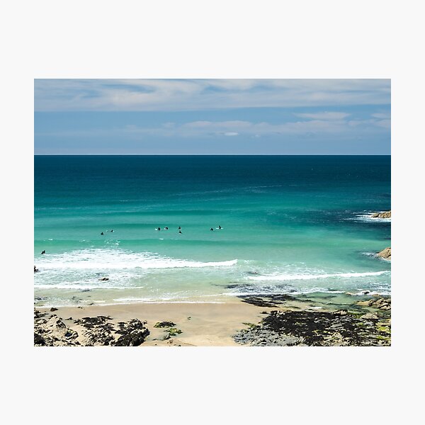 Item preview, Surfers watching the waves at Little Fistral Beach designed and sold by twymanphoto.