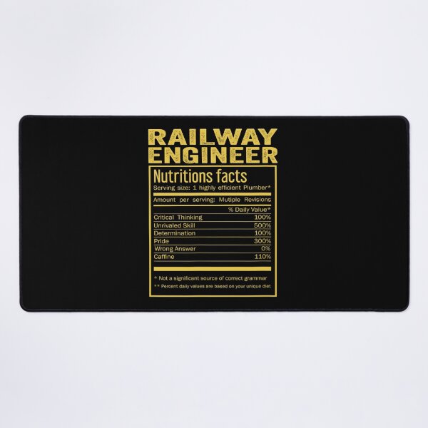 Item preview, Cool Railway engineer Funny Nutrition Facts Mens Womens Christmas Fathers Days Gift, Railway engineer Nutrition Facts designed and sold by xlnv.