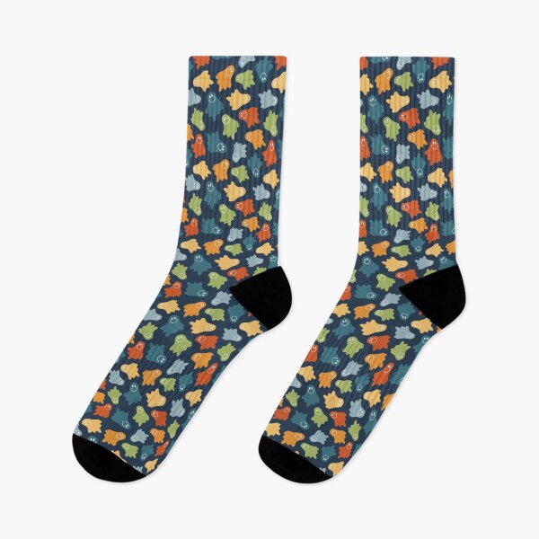 Item preview, Groovy Halloween Retro Smiley Face Ghosts designed and sold by KrisInStitches.