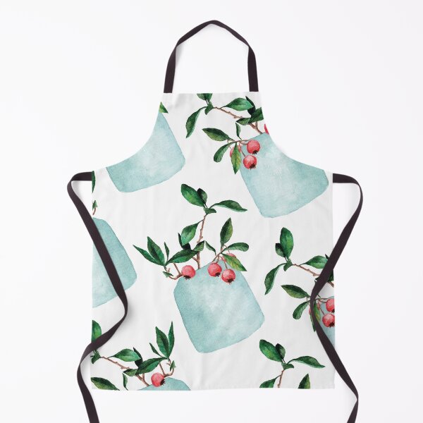 Item preview, Botany Illustration - Vase - Red Berries - Watercolor - Pattern designed and sold by ShenysArt.