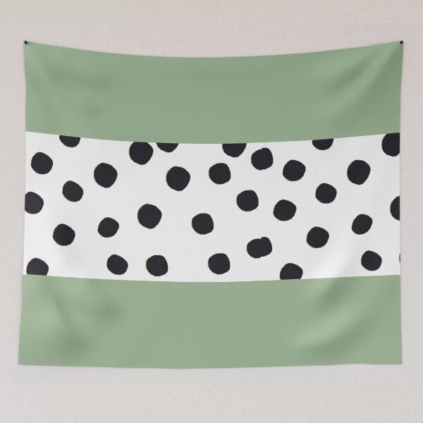 Item preview, Black dots on white and sage green designed and sold by Ninaeva.