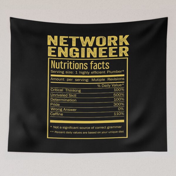 Item preview, Cool Network engineer Funny Nutrition Facts Mens Womens Christmas Fathers Days Gift, Network engineer Nutrition Facts designed and sold by xlnv.