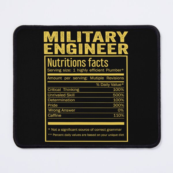 Item preview, Cool Military engineer Funny Nutrition Facts Mens Womens Christmas Fathers Days Gift, Military engineer Nutrition Facts designed and sold by xlnv.