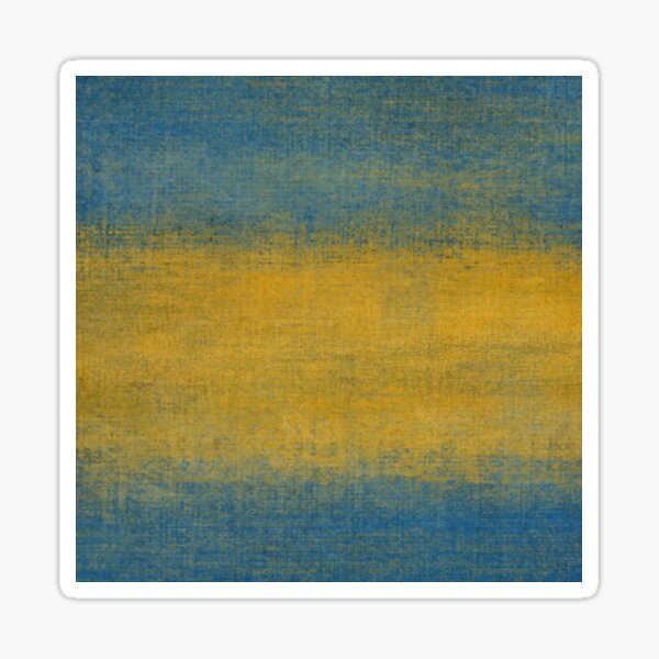 Yellow Blue Grunge Stripes Sticker