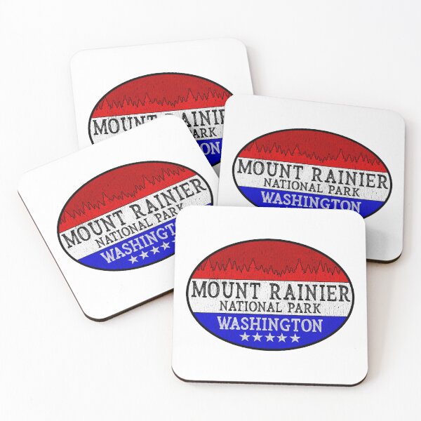 Item preview, MOUNT RAINIER NATIONAL PARK WASHINGTON 1899 HIKING CAMPING CLIMBING RED designed and sold by DESTINATIONS DECAL.
