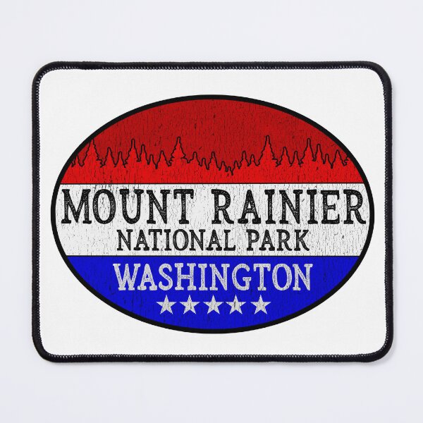 Item preview, MOUNT RAINIER NATIONAL PARK WASHINGTON 1899 HIKING CAMPING CLIMBING RED designed and sold by DESTINATIONS DECAL.