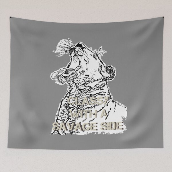 Item preview, Lioness, Classy with a Savage side, Line art quote designed and sold by DebbieJoyArt.