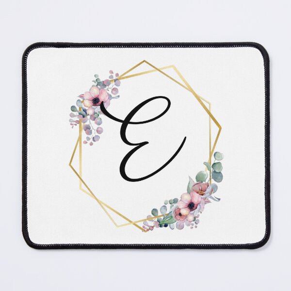 Item preview, Monogram Letter E | Lilac Flowers with Golden Edges designed and sold by JustSeasons.