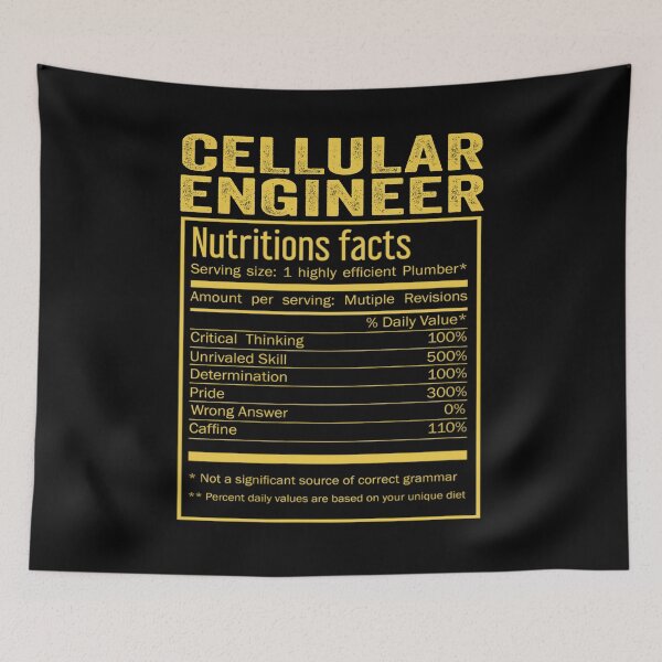 Item preview, Cool Cellular engineer Funny Nutrition Facts Mens Womens Christmas Fathers Days Gift, Cellular engineer Nutrition Facts designed and sold by xlnv.