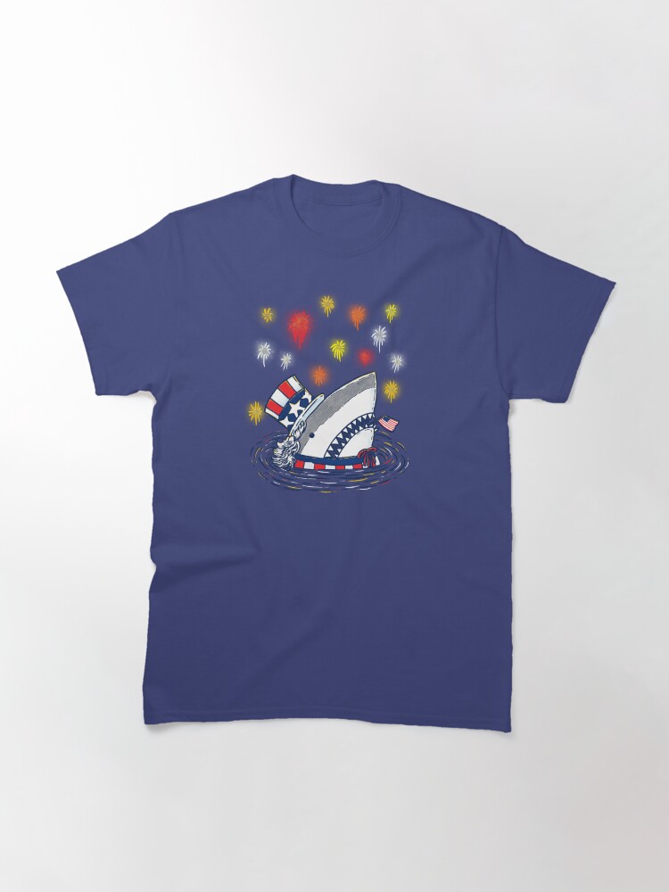 Thumbnail 2 of 7, Classic T-Shirt, The Patriotic Shark designed and sold by nickv47.