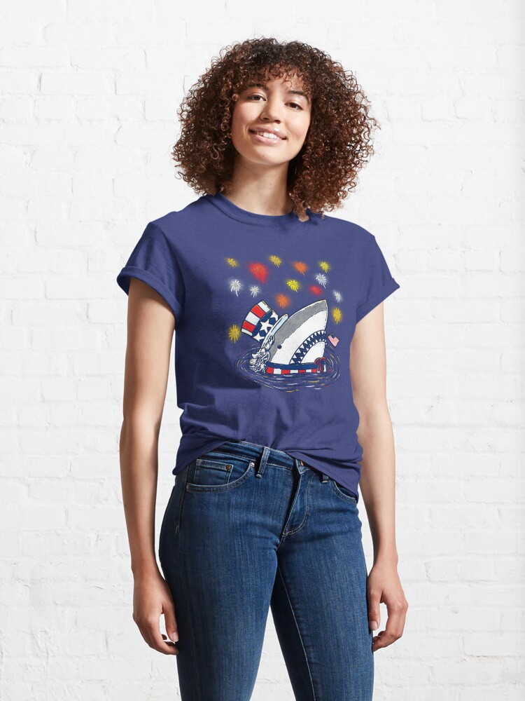 Thumbnail 4 of 7, Classic T-Shirt, The Patriotic Shark designed and sold by nickv47.