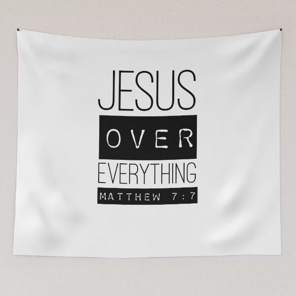Item preview, Jesus over everything. Matthew 7:7 Christian gift. designed and sold by Mae-Camazzi-.