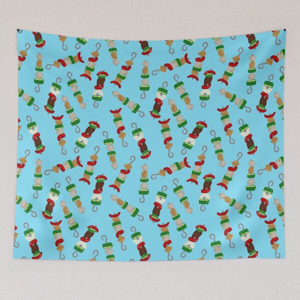 Item preview, Kebab Repeating Pattern - Light Blue designed and sold by Booneb.
