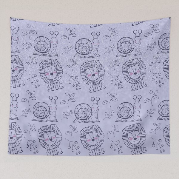 Item preview, Stuffed Lion Pattern Featuring Cute Jungle Lions On A Very Peri Colored Background, For Kitty Lovers and Cat owners  designed and sold by haRexia.