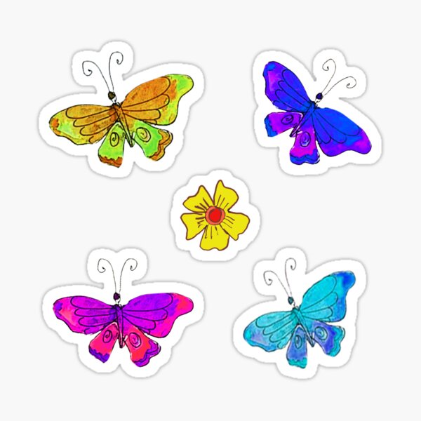 Butterflies are Free Hand-Drawn Butterfly Pattern Sticker for Sale by  MaryKunzGoldman