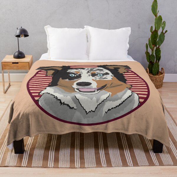 Item preview, Australian Shepherd dog w/ Red stripped circle designed and sold by AdoptNFTPets.