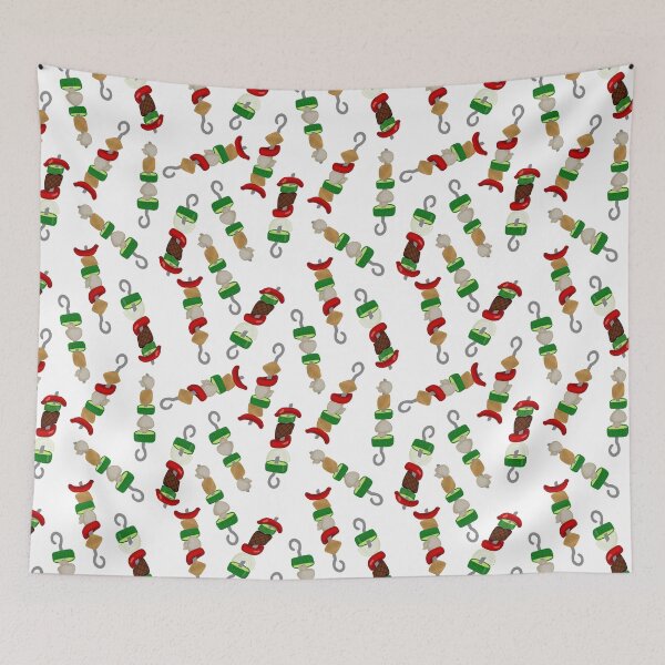 Item preview, Kebab Repeating Pattern - White designed and sold by Booneb.