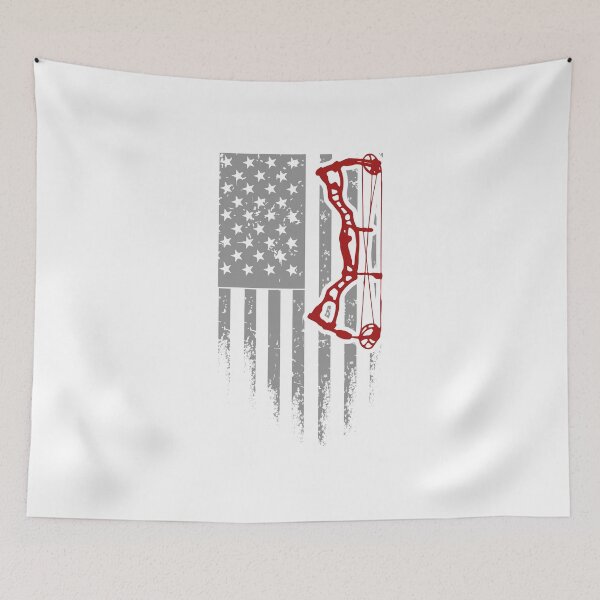 Item preview, U.S. Flag with Archery Bow designed and sold by TruLuv.
