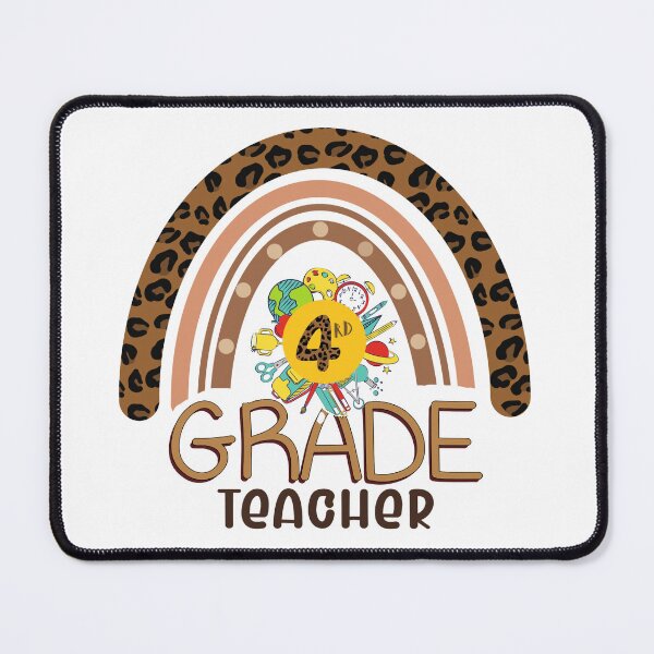 Item preview, fourth Grade Back to School Teacher Leopard Rainbow 4th grade designed and sold by melania-shop.