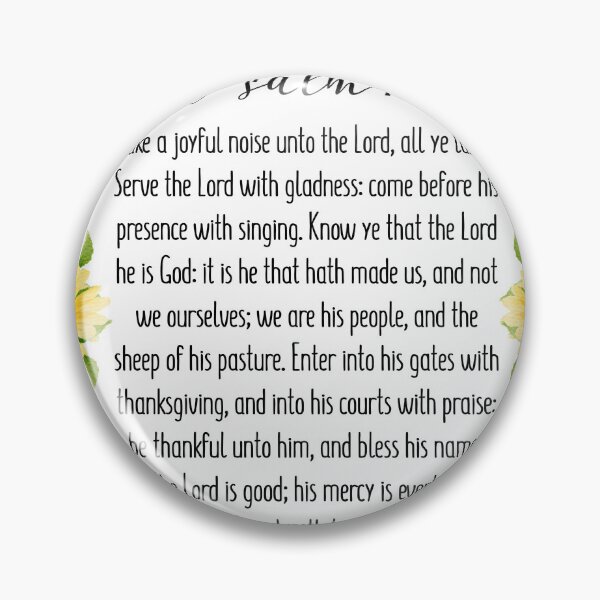 Item preview, Psalm 100 Bible Verse Wall Art, Christian Room Decor, Watercolor Psalm Scripture, Yellow Green Flowers designed and sold by Dzhenka-Balimez.