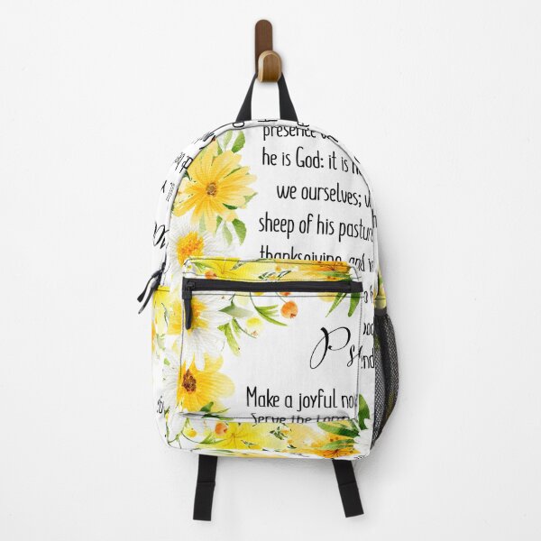 Item preview, Psalm 100 Bible Verse Wall Art, Christian Room Decor, Watercolor Psalm Scripture, Yellow Green Flowers designed and sold by Dzhenka-Balimez.