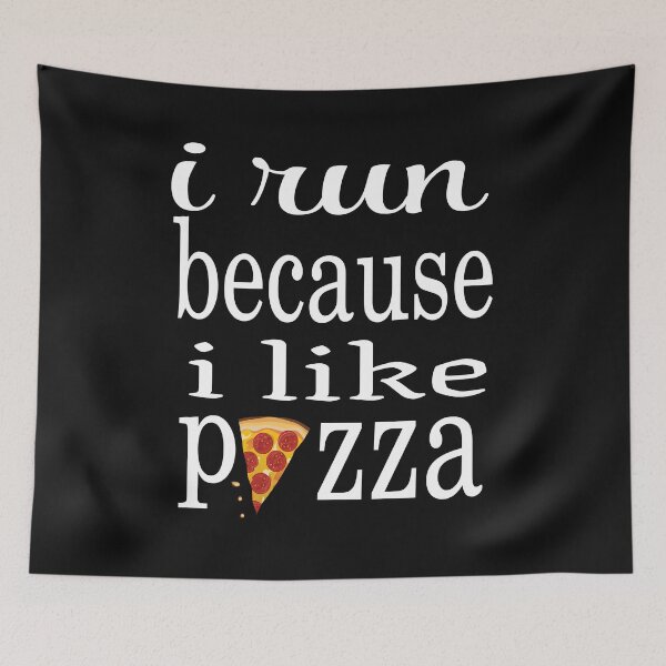 Item preview, I RUN BECAUSE I LIKE PIZZA designed and sold by leicha.