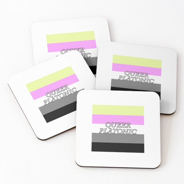 Item preview, queerplatonic pride flag with text designed and sold by snail-galaxy.