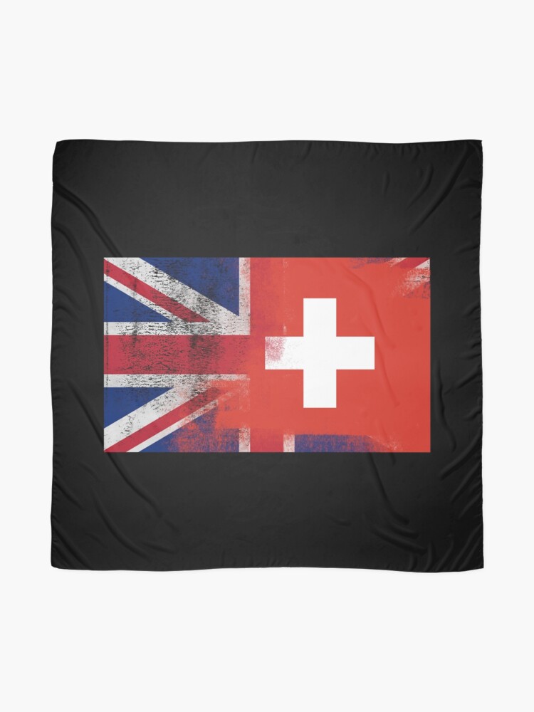 Alternate view of British Swiss Half Switzerland Half UK Flag Scarf