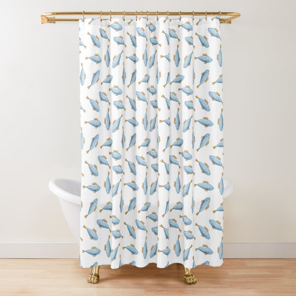 Watercolor hand painted cute space whale and narwhal digital painting, repeat pattern Shower Curtain