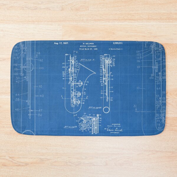 Item preview, Selmer Saxophone Patent - Saxophone Art - Blueprint designed and sold by patentpress.
