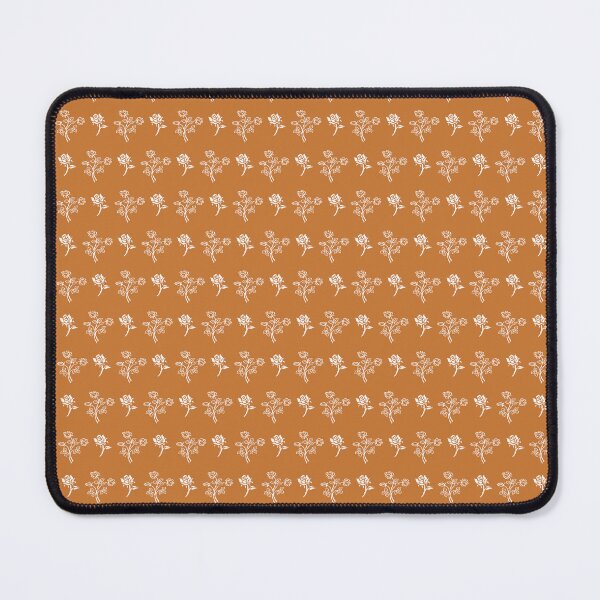 Item preview, White Roses Flower Pattern On Caramel Brown designed and sold by burbankdesigns.