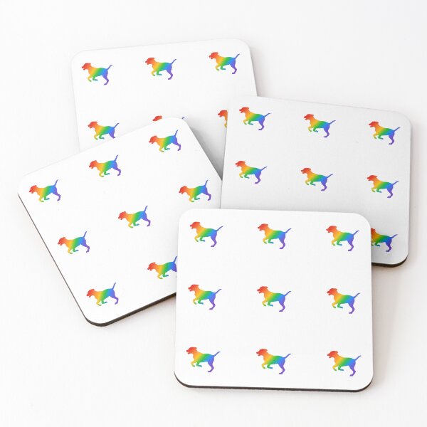 Item preview, Rainbow dog pattern sticker pack set of 9 dogs designed and sold by Inspirationmotivation.