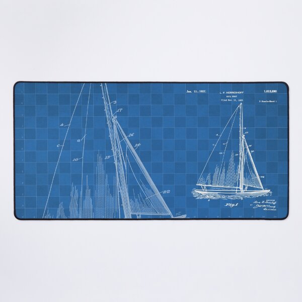 Item preview, Sailboat Patent - Yacht Art - Blueprint designed and sold by patentpress.