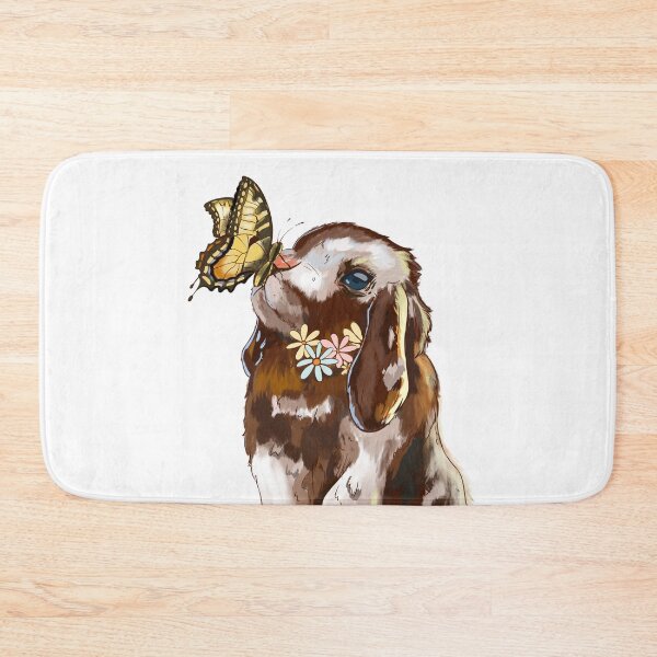 Item preview, Butterfly Rabbit: Dark Brown Rabbit with Yellow Swallowtail  designed and sold by Jessiemay-arts.