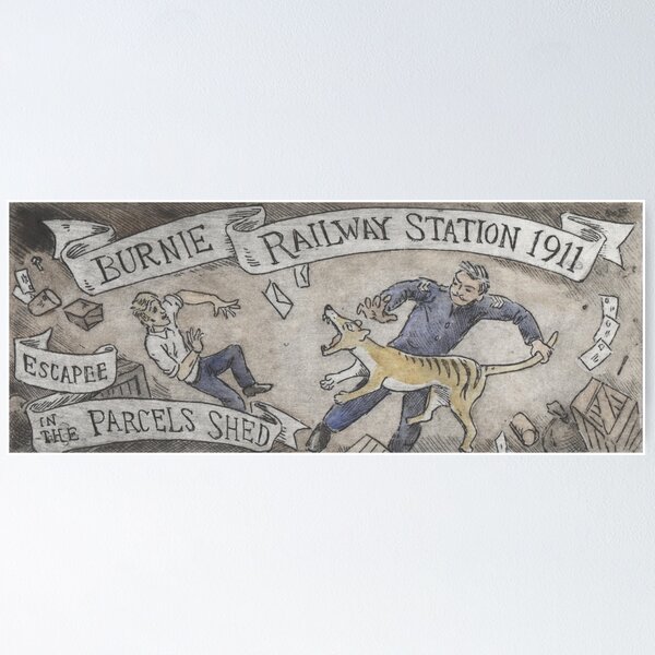 Item preview, Escapee at Burnie Railway Station 1911 designed and sold by SnakeArtist.