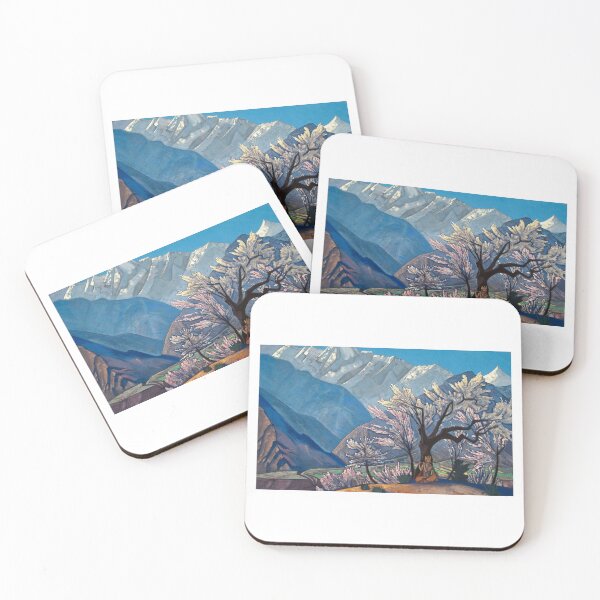 Item preview, Nicholas Roerich 008 -nicholas roerich famous snowy mountain ,trees and man playing flute spiritual paintings designed and sold by TeeARTHY.