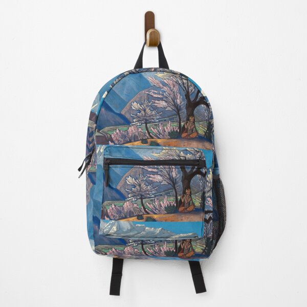 Item preview, Nicholas Roerich 008 -nicholas roerich famous snowy mountain ,trees and man playing flute spiritual paintings designed and sold by TeeARTHY.