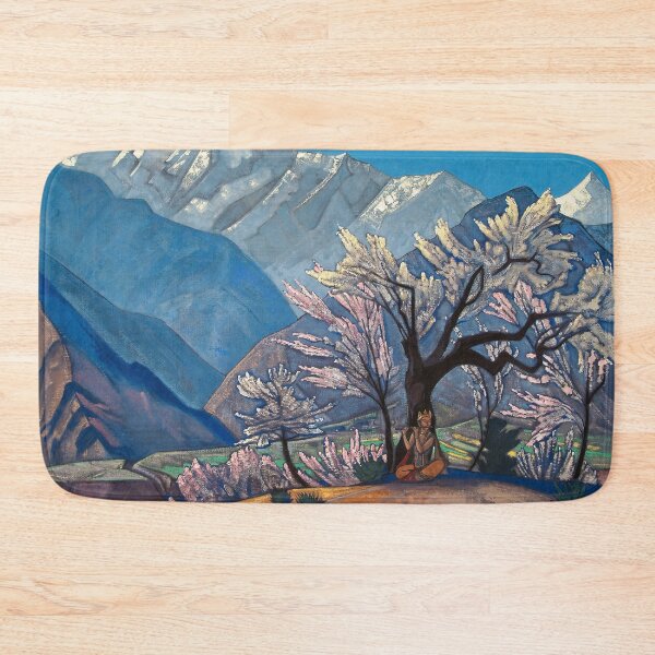 Item preview, Nicholas Roerich 008 -nicholas roerich famous snowy mountain ,trees and man playing flute spiritual paintings designed and sold by TeeARTHY.