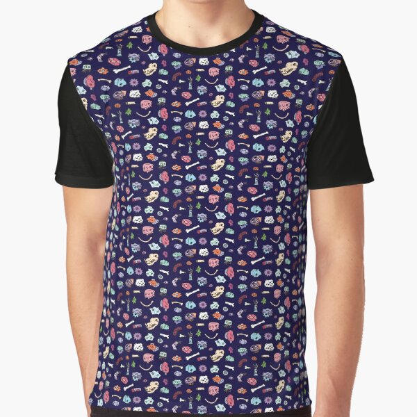 Space Junk Pattern Graphic T-Shirt