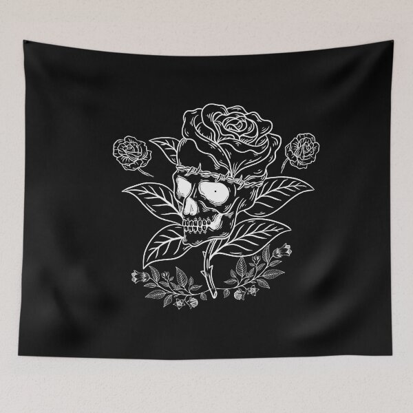 Item preview, Skull and Roses - Skull With Rose Flowers designed and sold by nueschka.