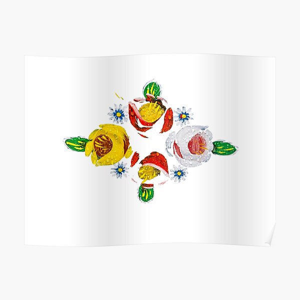 Canal flowers in the rain Poster