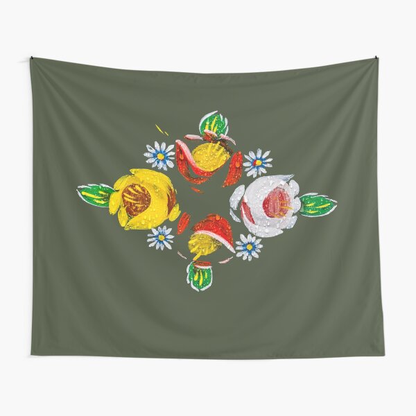 Canal flowers in the rain Tapestry