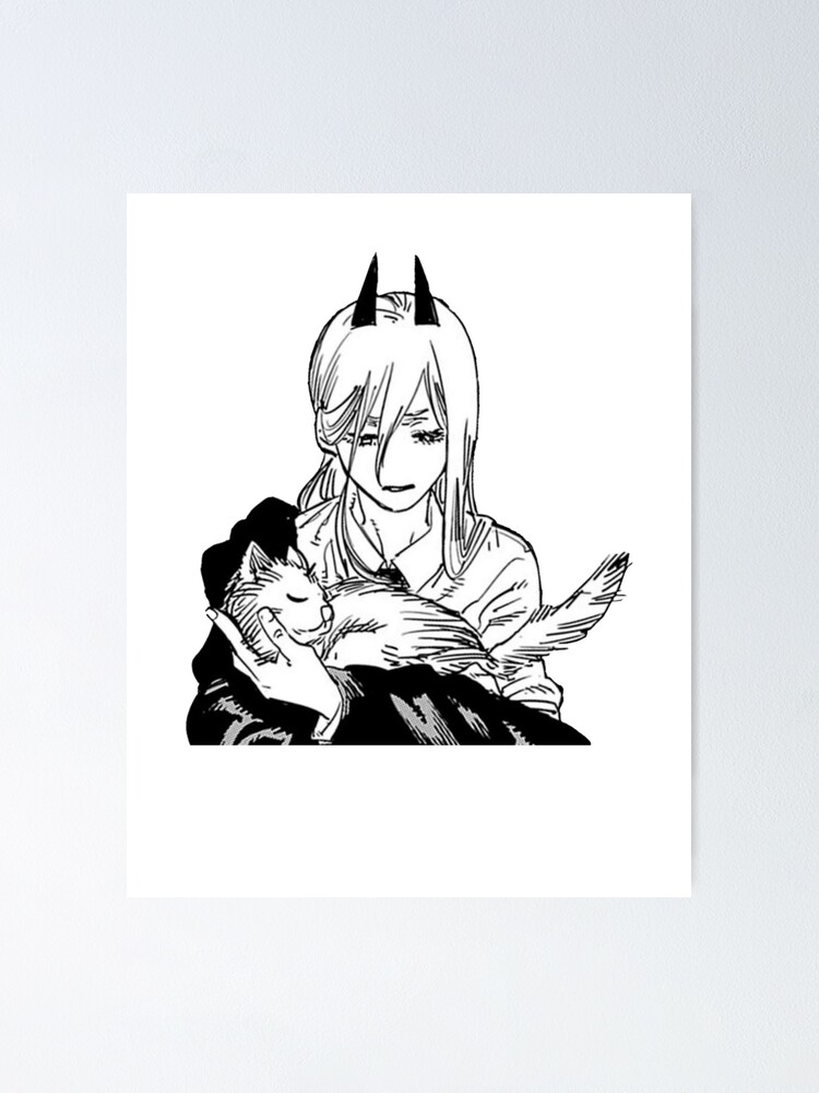 "Power with Cat Chainsaw man" Poster for Sale by ArtsManga Redbubble