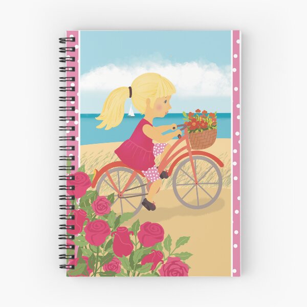 Item preview, Cute small girl runs her bike on the sandy beach designed and sold by marina63.