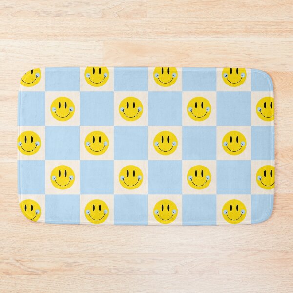 Item preview, Smiley Pastel Checkered Pattern in Blue designed and sold by groovyfolk.
