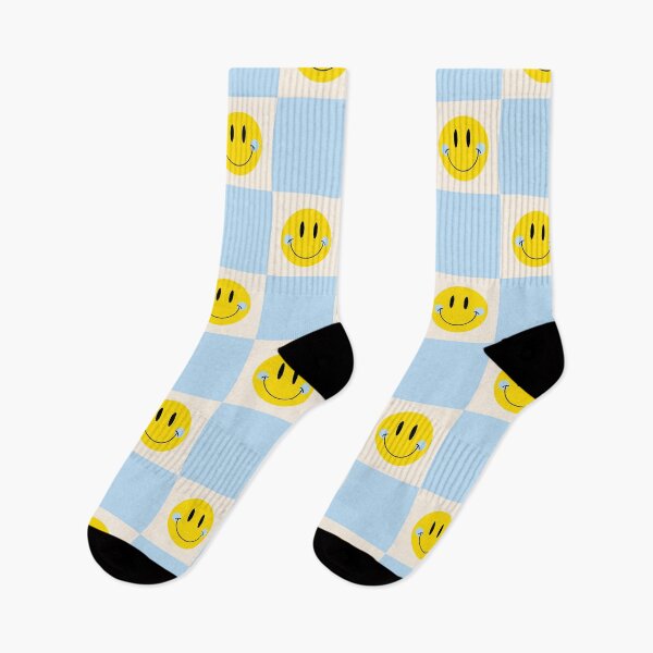 Item preview, Smiley Pastel Checkered Pattern in Blue designed and sold by groovyfolk.