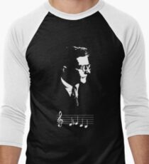 Camiseta ¾ bicolor para hombre Dmitri Shostakovich DSCH adorno notas musicales