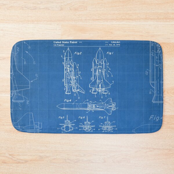 Item preview, Nasa Space Shuttle Patent - Nasa Shuttle Art - Blueprint designed and sold by patentpress.