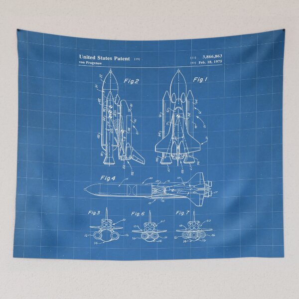 Item preview, Nasa Space Shuttle Patent - Nasa Shuttle Art - Blueprint designed and sold by patentpress.